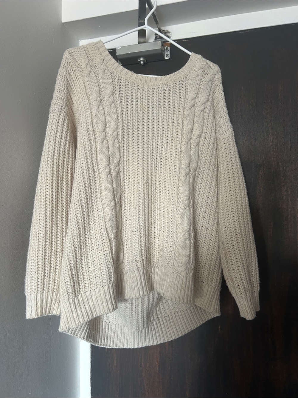 torrid Cream Cable Knit Scoop Neck Sweater
